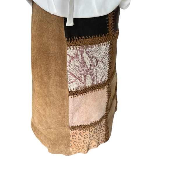 Vintage Patchwork Mini Skirt - Brown and Tan - Picture 10 of 12